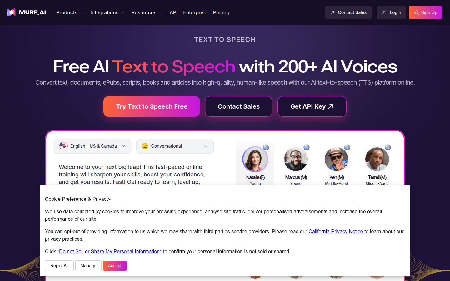 Capture d'écran Murf AI